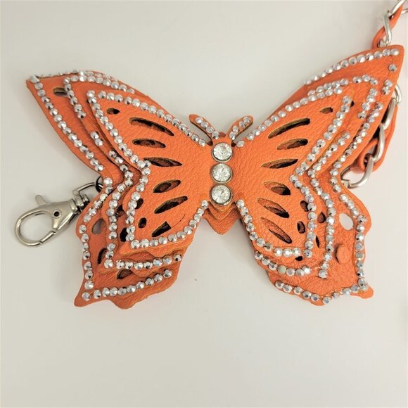3 Butterfly Chain Belts- Orange Beige- Pink Butterfly Chain Waist Loop Belts - Picture 4 of 15